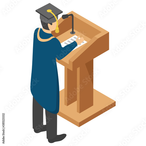 
Flat icon design of degree holder 
