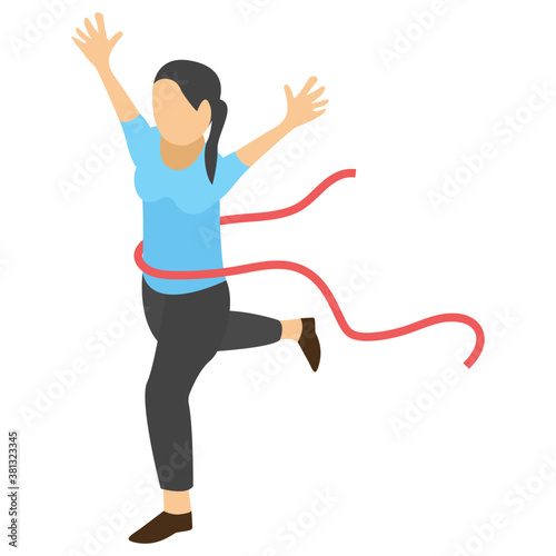 
Flat icon design of winning race 

