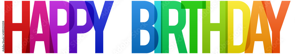 Colorful Rainbow Happy Birthday Letters. Stock Illustration | Adobe Stock