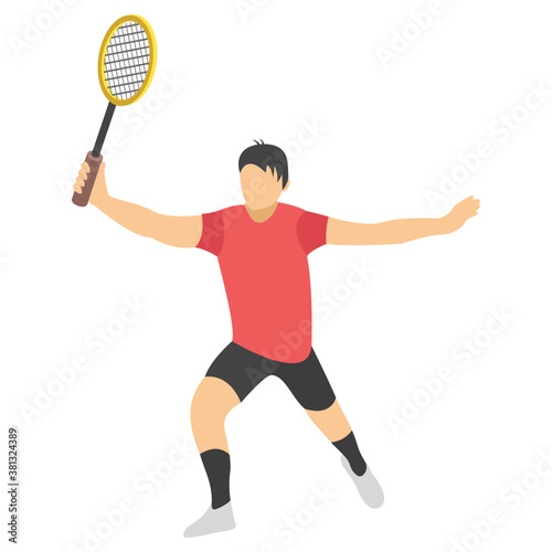  Sports day flat icon design, racket player    © Vectors Market