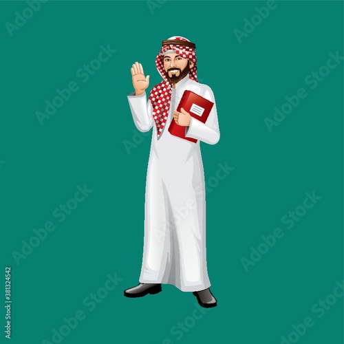 middle eastern businessman with a book