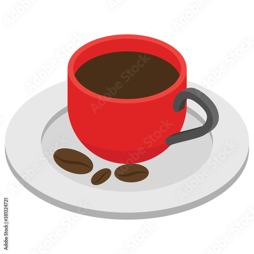 
Isometric icon of coffee.
