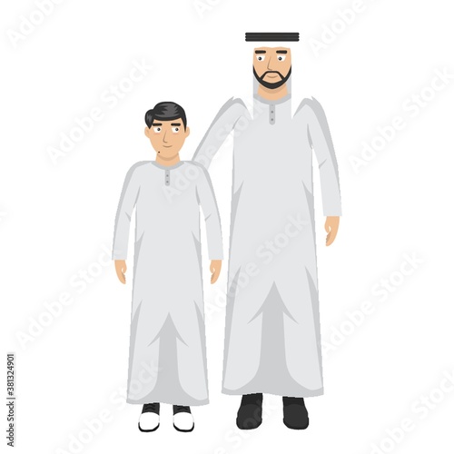 middle eastern man with son