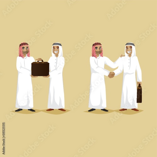 set of middle eastern businessman icons