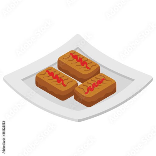 
jam cookie, tea time snack, flat icon.
