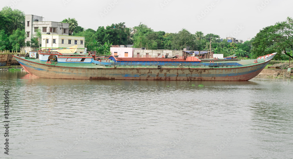 Naklejka premium sand carrying vessel boat