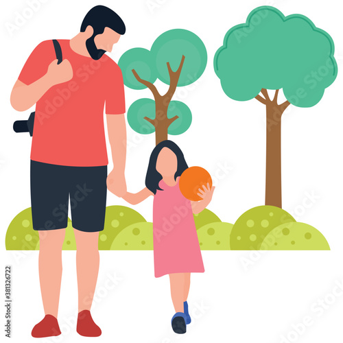 
Father love flat icon vector 
