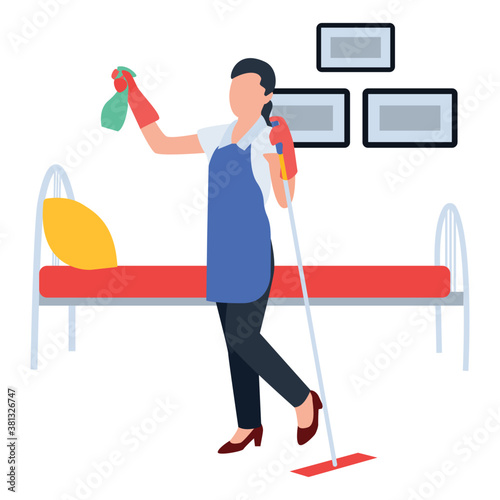 
Household services flat vector icon 
