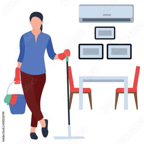 
Household services flat vector icon 
