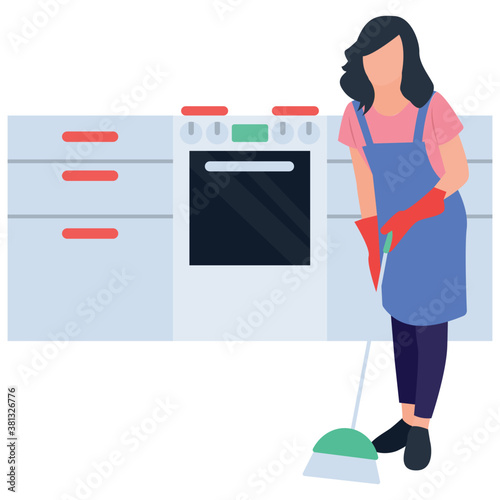 
Household services flat vector icon 
