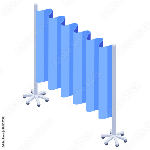 
Barrier, hospital curtain icon vector 
