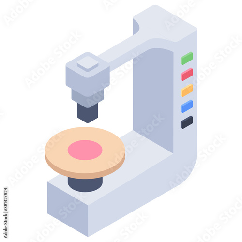 
Lab equipment isometric vector, microscope icon
