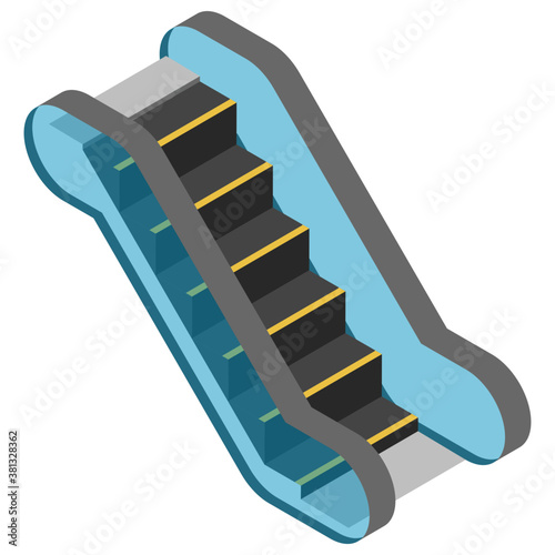 
Escalator staircase, isometric icon design 
