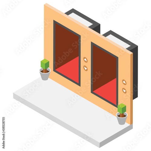 
Elevator isometric icon design, lift concept 
