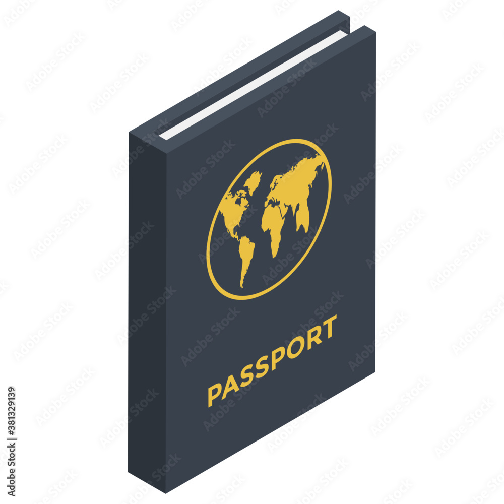 International passport isometric icon design
International passport isometric icon design