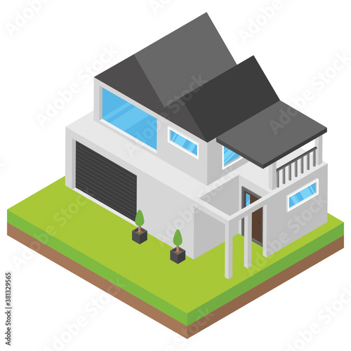 
Isometric icon of a house 

