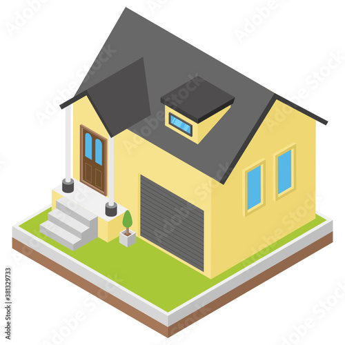 
Isometric icon of a house 
