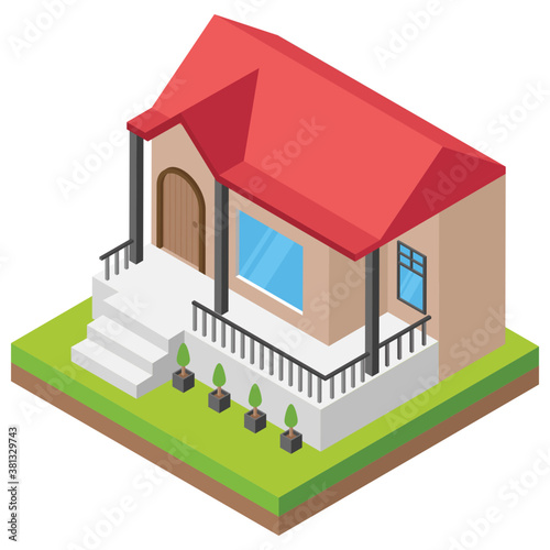 
Isometric icon of a house 

