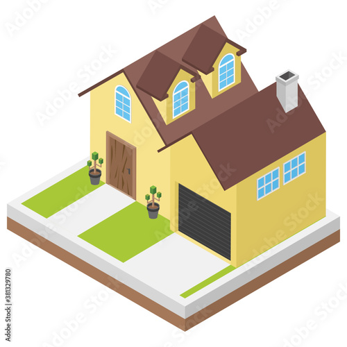 
Isometric icon of a house 
