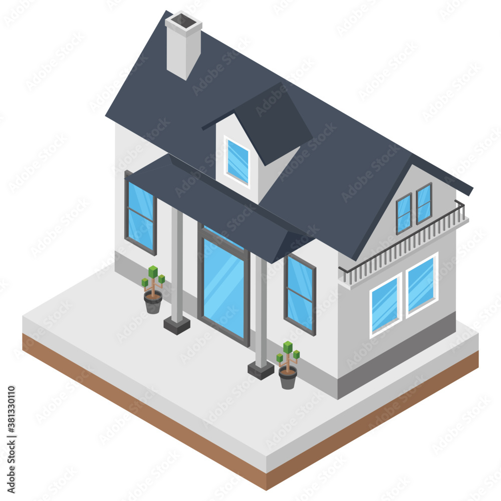 Modern house isometric icon
Modern house isometric icon