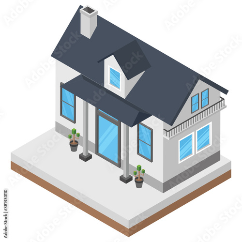 
Modern house isometric icon 
