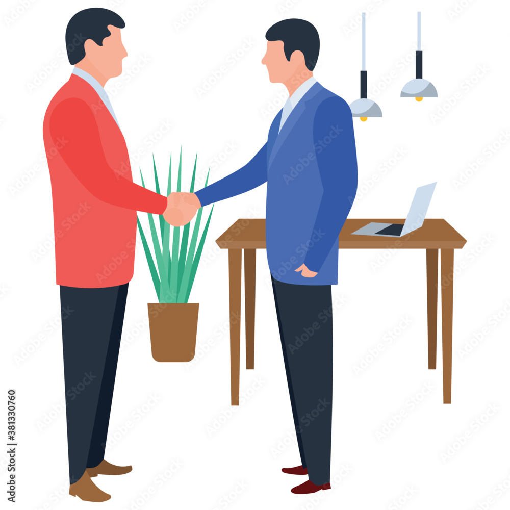Obraz premium Office flat illustration vector, business deal 