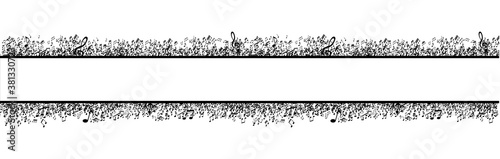 musical notes melody frame on white background
