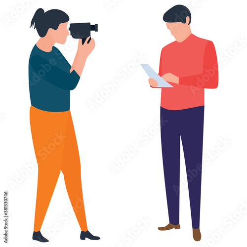 
Photography illustration flat vector, photoshoot concept 
