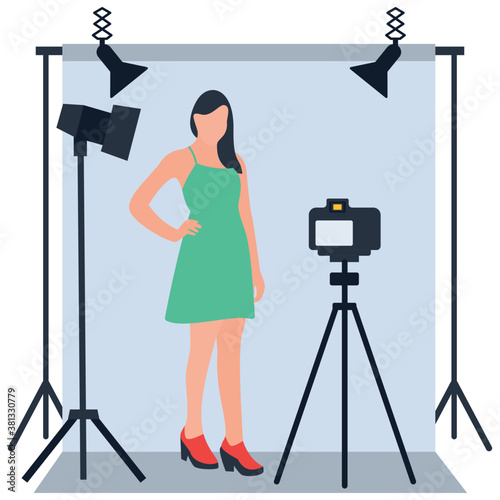 
Photography illustration flat vector, photoshoot concept 
