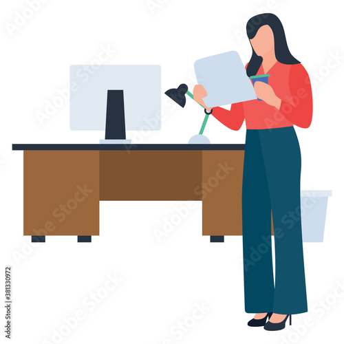 
News channel office flat illustration 
