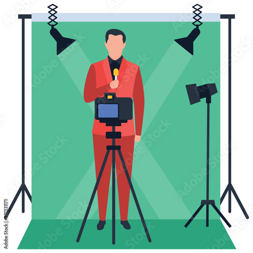 
Photography flat illustration vector, photoshoot concept 
