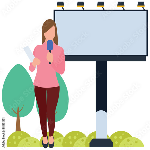 
News reporter flat illustration 
