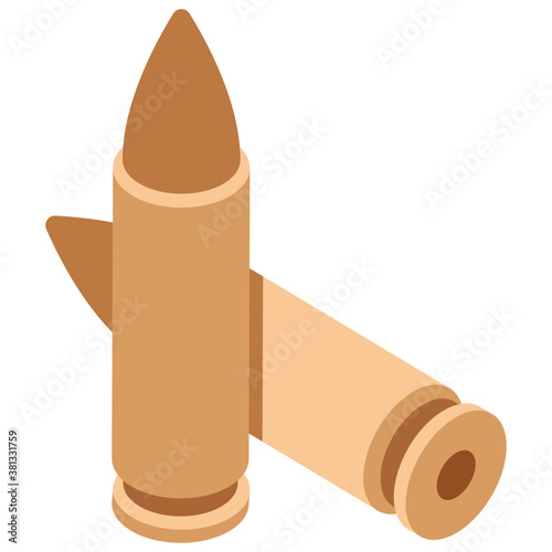 
Bullets, isometric vector icon.
