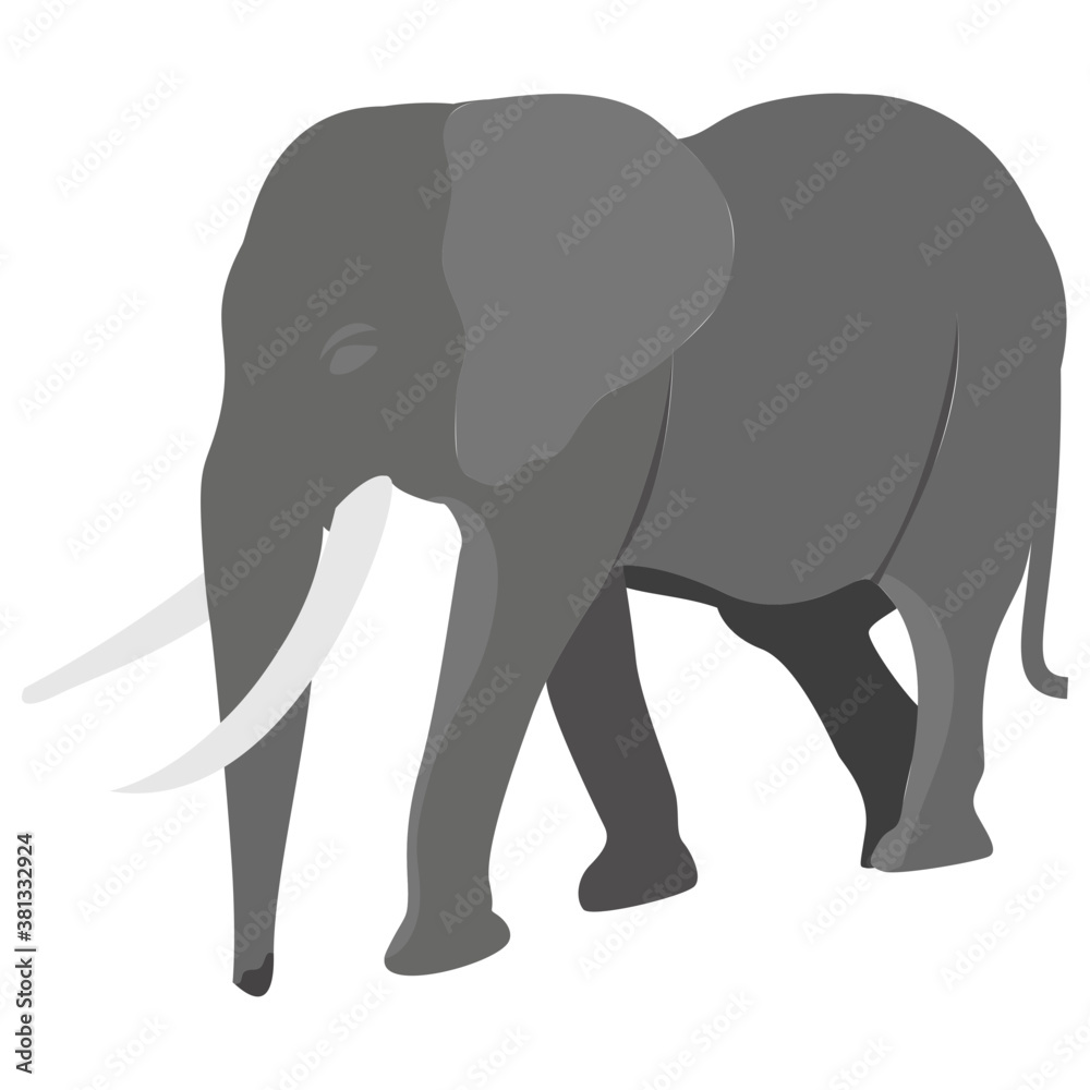 Fototapeta premium Elephant isometric illustration 