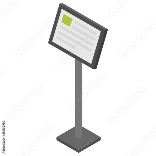 
Reader stand at museum illustration 
