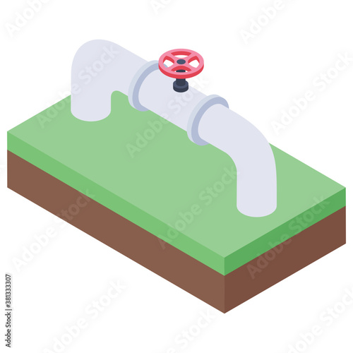 
Water hose, isometric vector icon.
