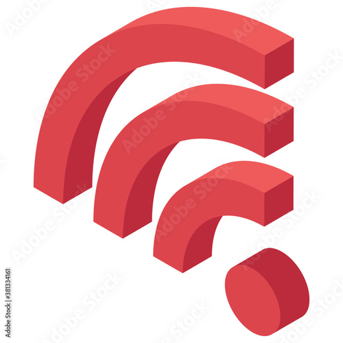 
Wifi signals, internet signals 3d icon vector 
