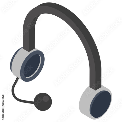 
Headphone with microphone symbolic of audio device
