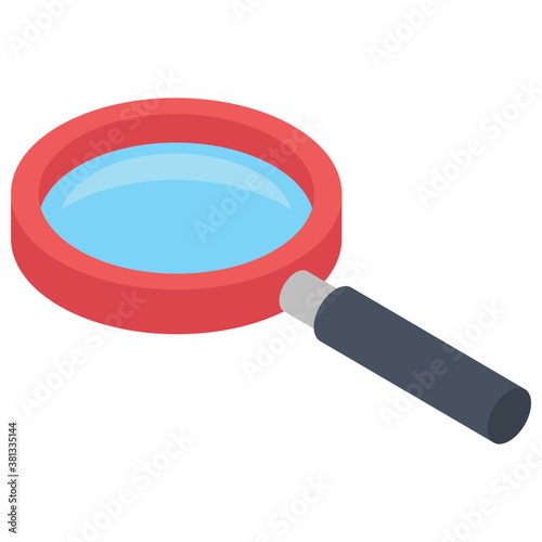 
Isometric icon of magnifier 
