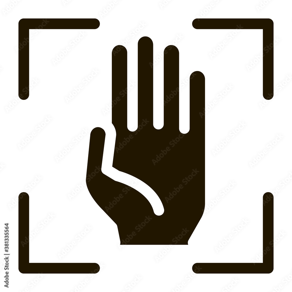 Person Handprint Scan glyph icon vector. Person Handprint Scan Sign. isolated symbol illustration Person Handprint Scan glyph icon vector. Person Handprint Scan Sign. isolated symbol illustration
