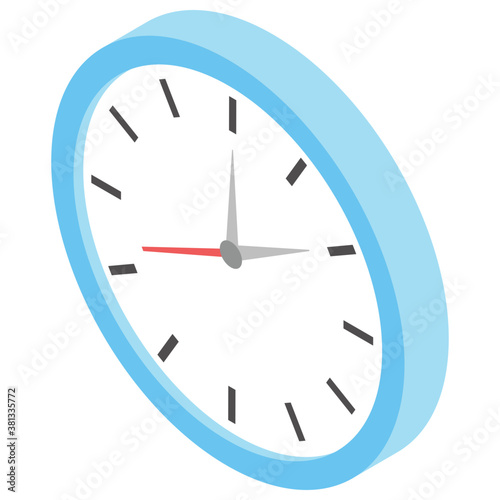 
Isometric icon vector of wall clock 
