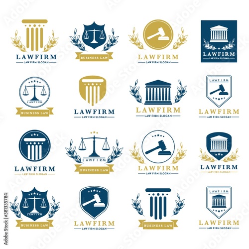 set of law firm design icons