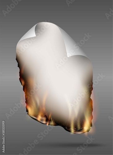transparent design burning templates torn paper with fire