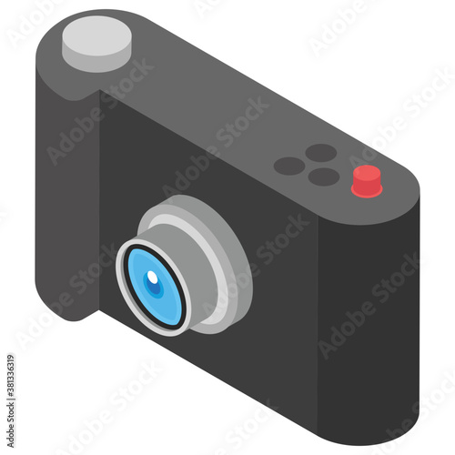 
Digital camera, 3d vector icon.
