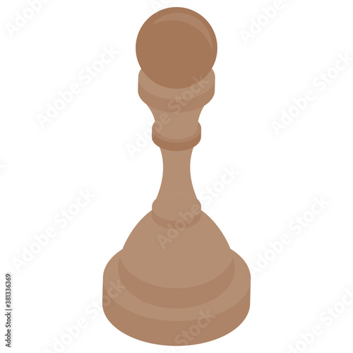 
Isometric  vector icon of chess piece 
