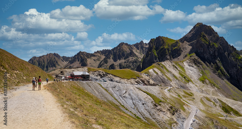 view of col du Tourmalet in the french Pyrenees mountains view of col du Tourmalet in the french Pyrenees mountains