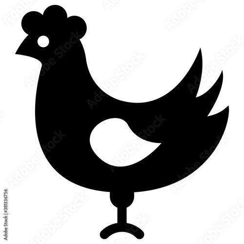 
Hen, solid vector icon

