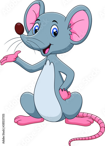 Illuatration of Cute mouse cartoon