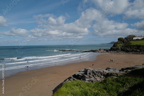 Aberporth beach on a sunny autumn day photo