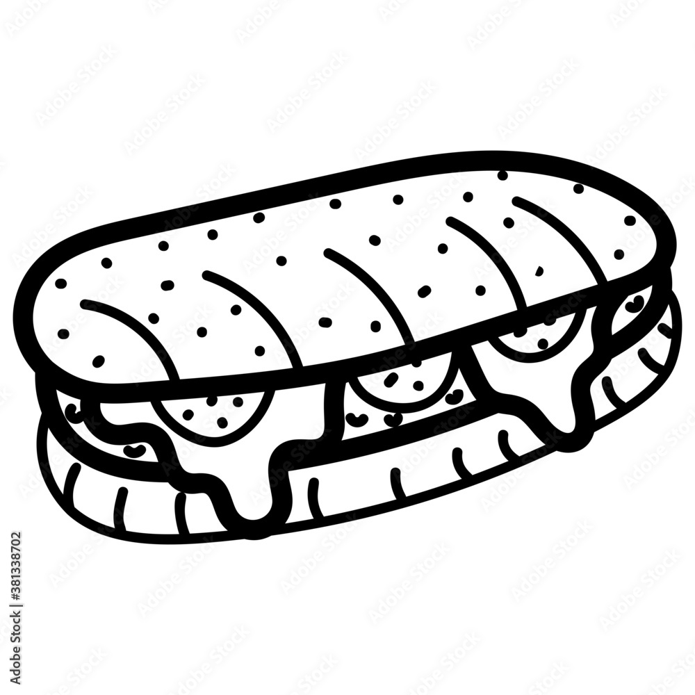 Sandwich Vector Drawing Sandwich Vector Drawing